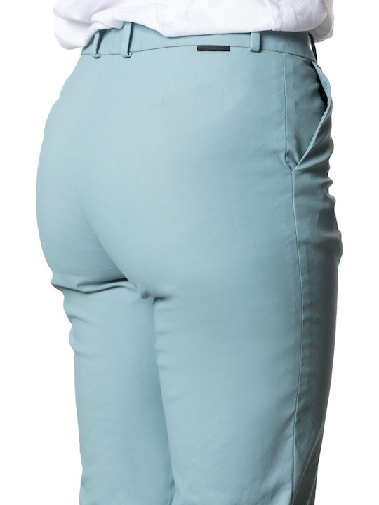 Women's Fabric Trousers Light Blue