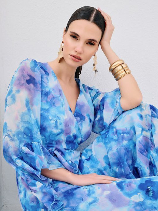 Summer Maxi Dress for Wedding Christening Blue