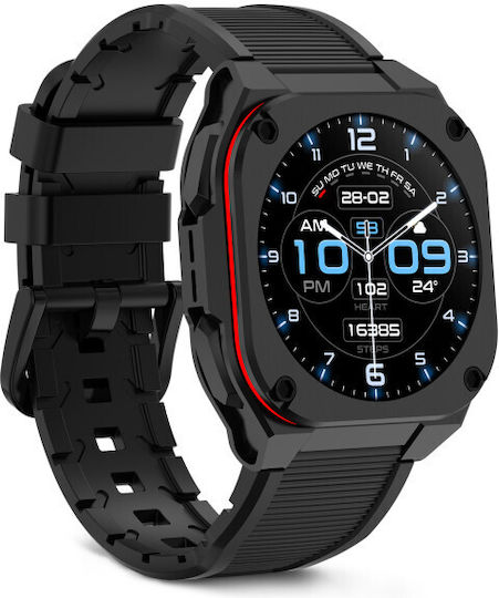 Ksix Zenthium Smartwatch με Παλμογράφο (Μαύρο)