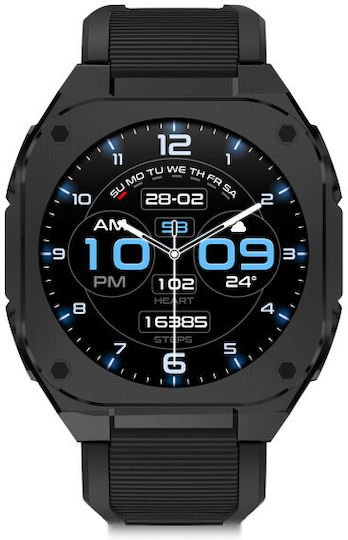 Ksix Zenthium Smartwatch με Παλμογράφο (Μαύρο)