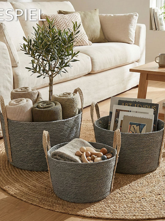 Espiel Καλαθι Synth Rattan Στρογγ Set/3 Γκρι 35x20 30x17 25x14ek Κωδικός Fex206 Espiel Καλαθι Synth Rattan Στρογγ Set/3 Γκρι 35x20 30x17 25x14ek Κωδικός Fex206