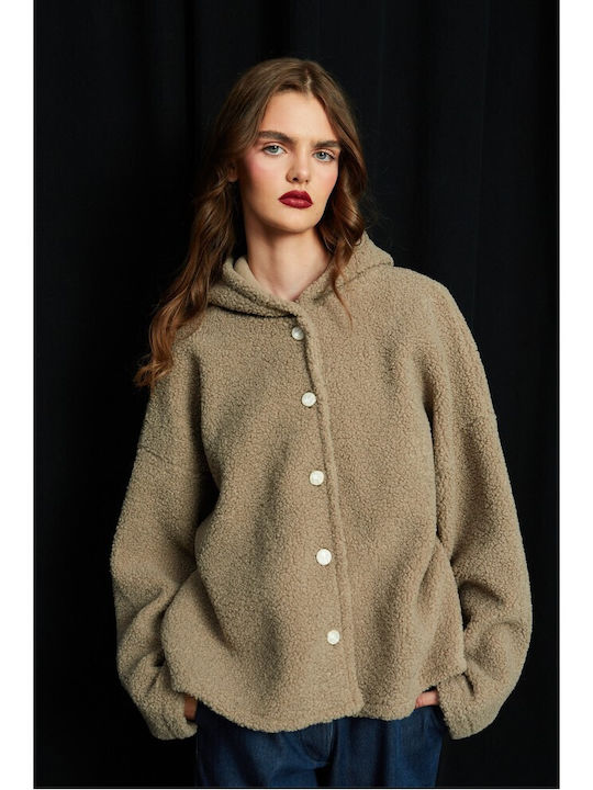Ze Marze Damen Strickjacke Beige