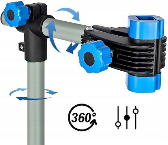 Stand De Reparații Profesional Pentru Bicicletă Zola Reglabil Pe Înălțime 108-190 Cm Prindere Cu Clește 25-55 Mm Greutate Susținută 30 Kg Metal Plastic Negru Albastru