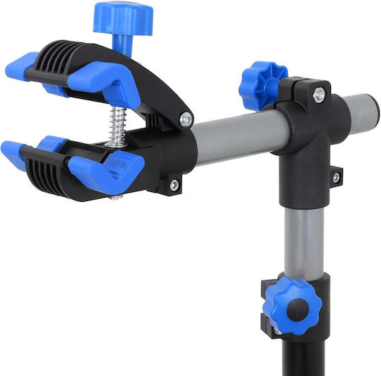 Stand De Reparații Profesional Pentru Bicicletă Zola Reglabil Pe Înălțime 108-190 Cm Prindere Cu Clește 25-55 Mm Greutate Susținută 30 Kg Metal Plastic Negru Albastru