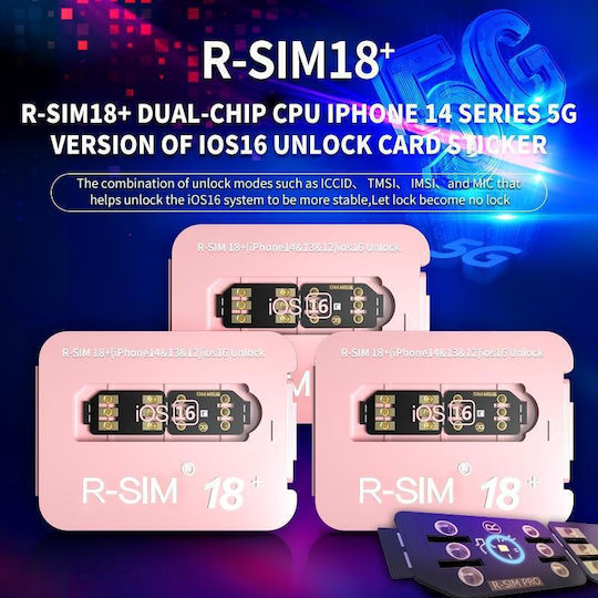 R-sim 18+ Drehbares Geklemmtes Unlocked System Ios16 Universelle Entsperrkarten 5g