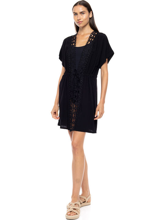 Pink Label Damenkaftan Für Strand Schwarz