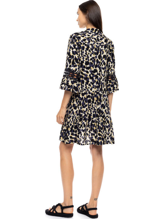 Pink Label Damenbademode Kaftan Pink Label Gelbe Leoparden