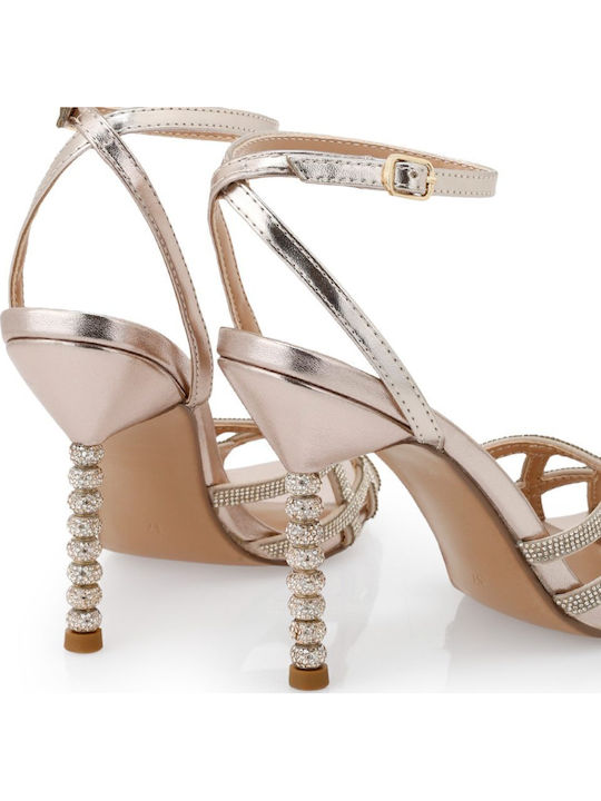 Sandals with Strass Gold W47000586Z36 PLTN