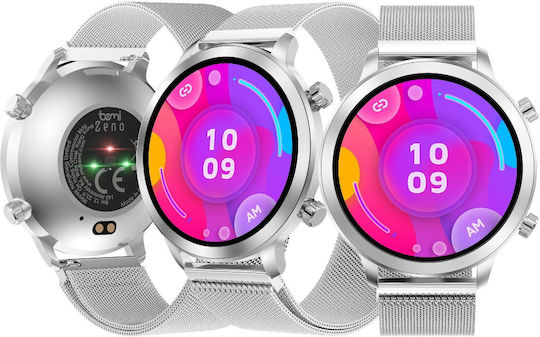 Bemi Zeno AI Stainless Steel Smartwatch with Heart Rate Monitor Silver