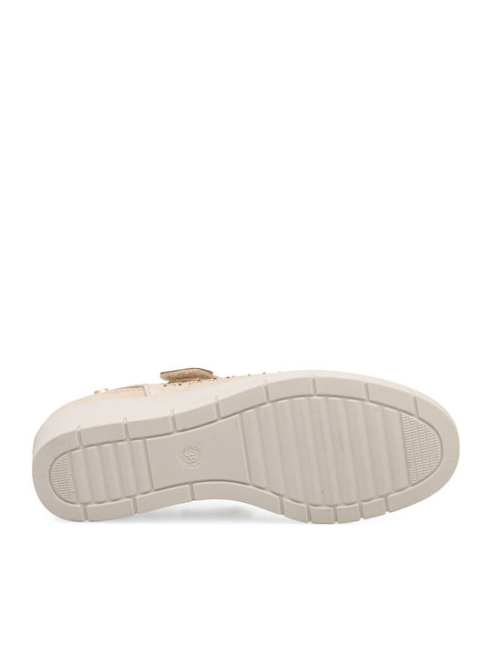 Women's Ballerina Shoes In Beige Colour