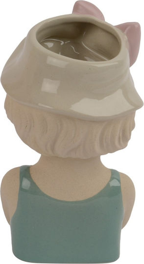 Kaemingk Green Plant Pot with Stand 11.1x10.5x15.5cm