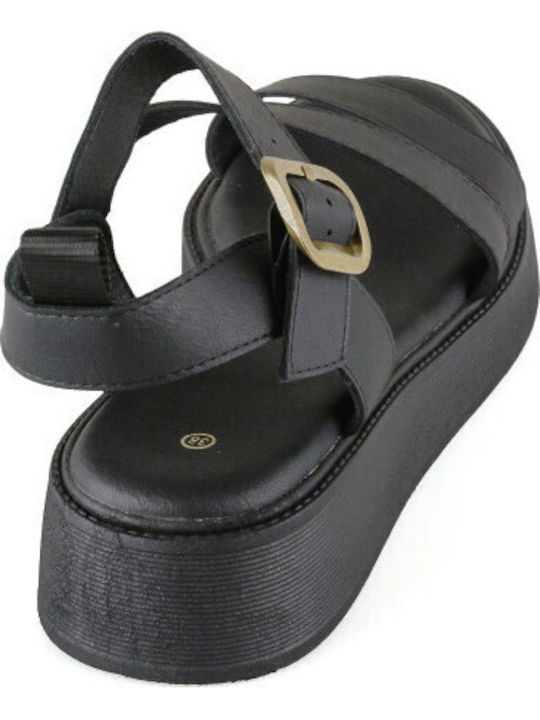 Γυναικεία Σανδάλια Flatforms Μαύρα