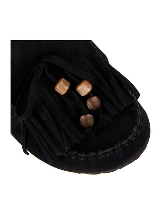 Suede Mules With Heel In Black Colour