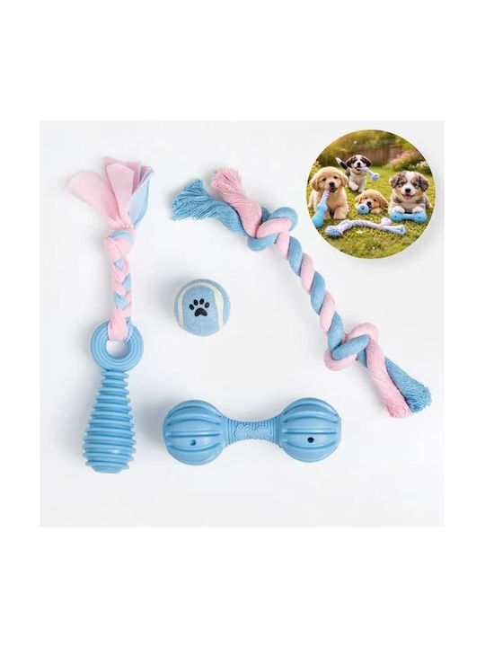 Set Katzenspielzeug 4 Stücke Mit Sound Seil & Kugeln Hellblau