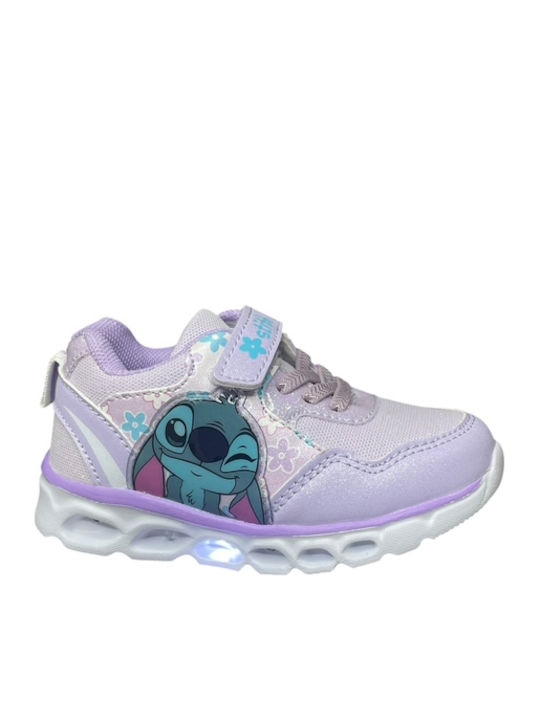 Stitch Stitch Kinder Sneaker mit Bügel- und Schleifenverschluss mit Lichtern Flieder PA-07164-34-18