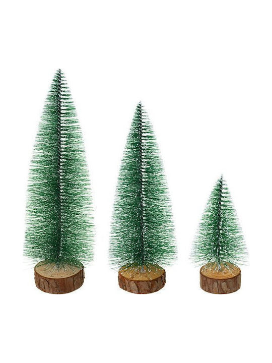 Christmas Decorative Wooden Beige Tree 3 Pieces