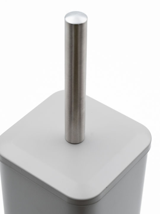 TnS Hotel Slim Metallic Bathroom Brush and Trash Can Set Soft Close 5l Gray