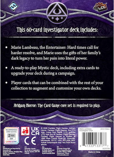 Arkham Horror Lcg Marie Lambeau Investigator Deck Mystic