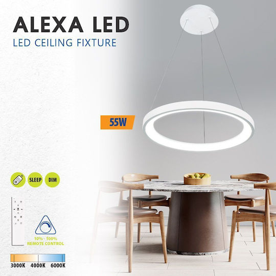 Led Φωτιστικό Οροφής Κρεμαστό Alexa-p Φ50cm 55watt Cct Λευκό Viv005255 Led Φωτιστικό Οροφής Κρεμαστό Alexa-p Φ50cm 55watt Cct Λευκό Viv005255