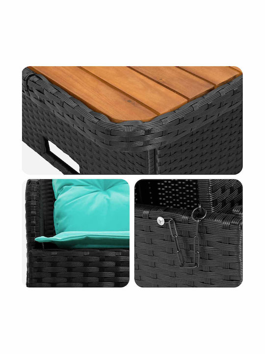 vidaXL Outdoor Lounge Set 2 Pieces Rattan with Pillows
