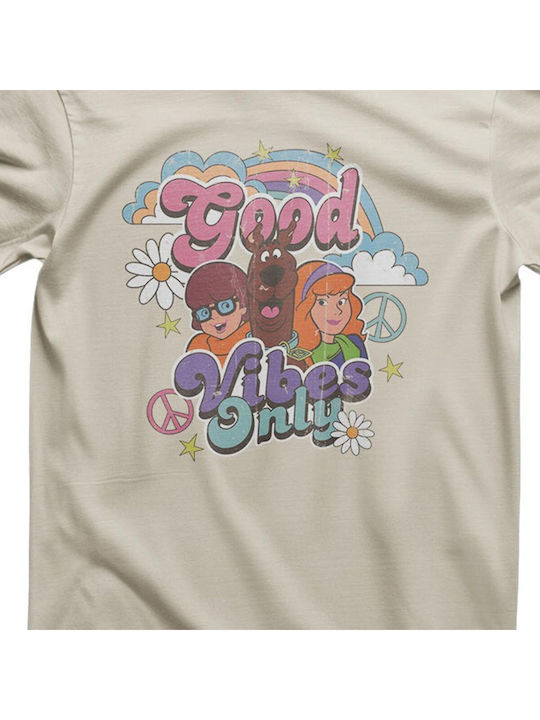 Scooby-doo Good Vibes Only T-shirt Khaki Unisex Sb-1-sbd011-kh