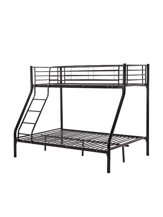 Pat Pentru Copii Single Negru Pentru Saltea 90x190cm