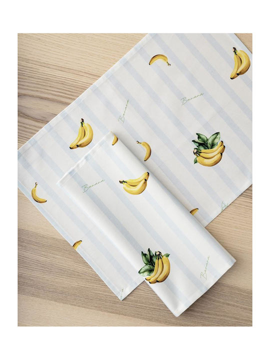 Nima Cotton Stain Resistant Tablecloth Set Banana Banana 140x140cm