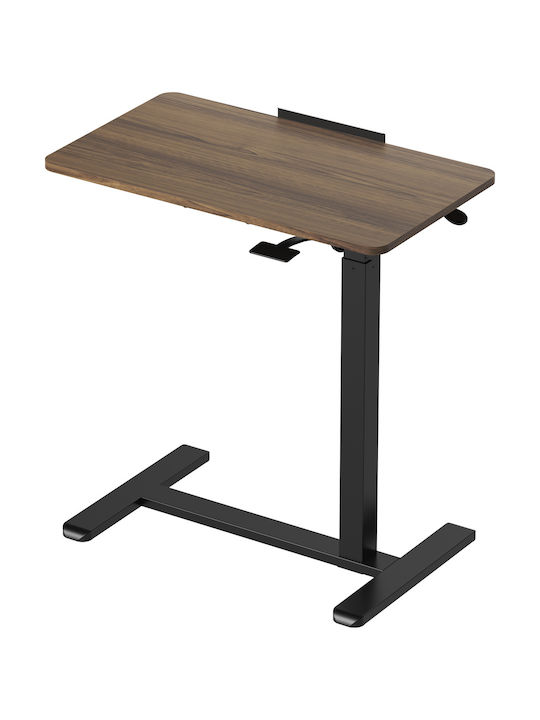 Wooden Desk Black/Brown with Metal Legs and Adjustable Height 70x41x74cm