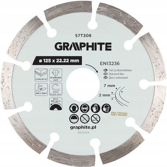 Graphite Δίσκος Κοπής Δομικών Υλικών 125mm