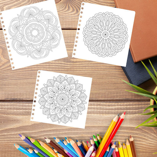 Carte De Colorat Pentru Adulți Mandale Forme Rotunde Set 12 Creioane Colorate Faber Castell 104 Pagini