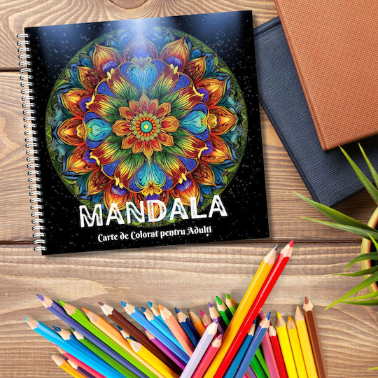 Carte De Colorat Pentru Adulți Mandale Forme Rotunde Set 12 Creioane Colorate Faber Castell 104 Pagini