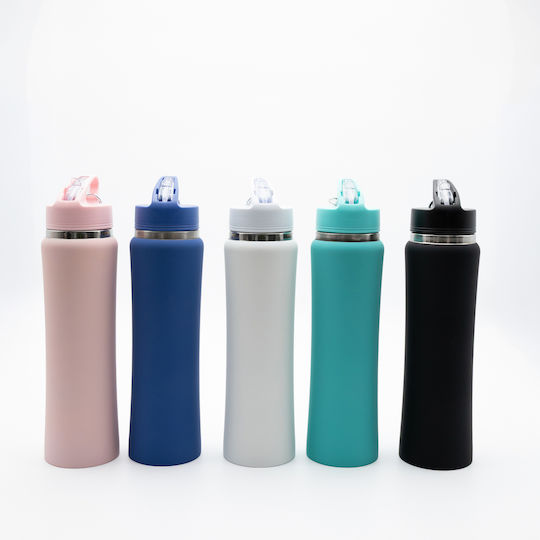 TnS Stainless Steel Thermos Bottle 750ml Stainless Steel with Straw and Handle