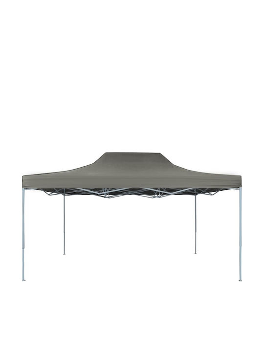 Homeplus Сгъваема Градинска Беседка Сива 3x4.5m