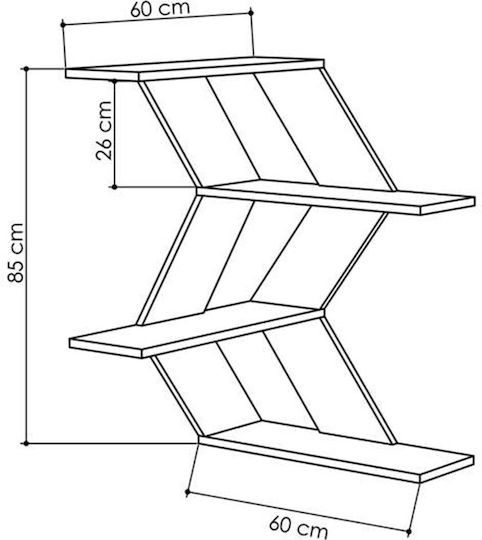 Γωνιακό Ράφι Λευκό 85x60x60εκ.