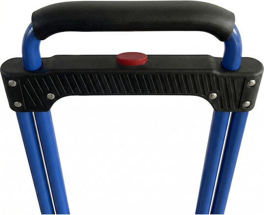 Collapsible Transport Trolley Relaxdays Protection Strap Maximum Load 120 Kg Blue Black Silver 10053299_45