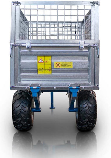 Remorcă Tractor Basculantă Mecanică 600kg Galvanizată Parapete Mt600-m