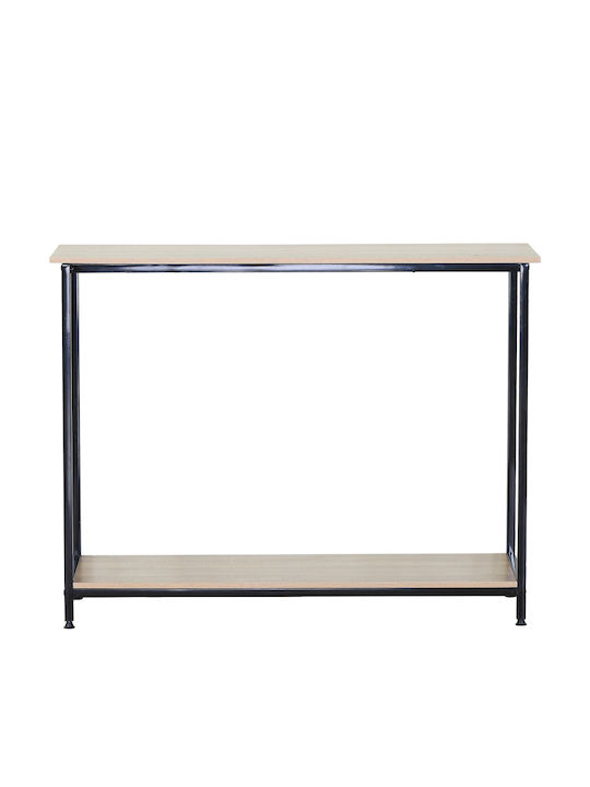 Consolă din Lemn și Metal Negru M106xL35xÎ81cm