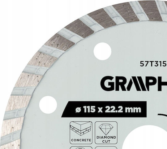 Graphite Turbo Diamond Cutting Disc 115 X 22.22 Mm Dry Use
