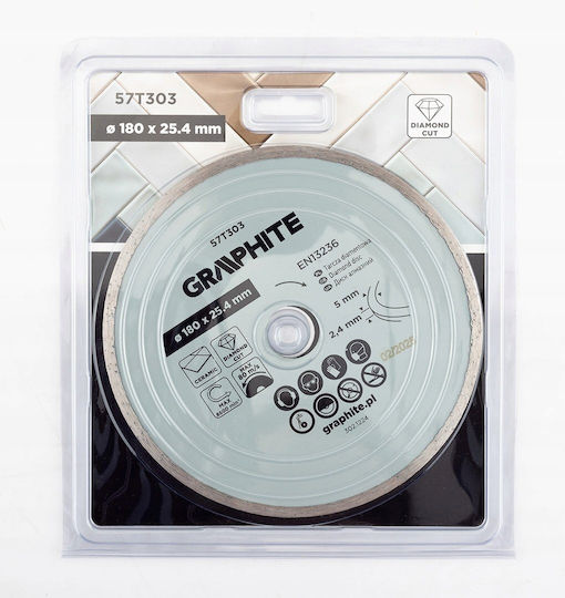 Disc De Tăiere Diamantat Complet 180 X 25.4 Mm Umed