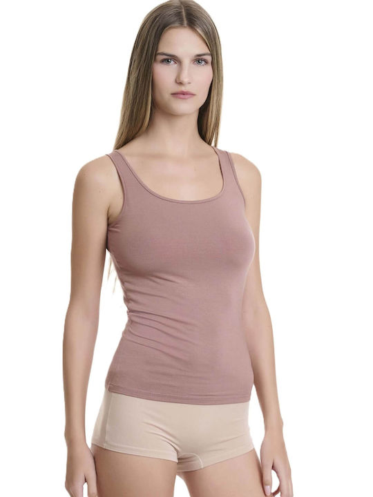 Tan Women's Tank Top with Spaghetti Strap