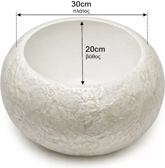 Keramik Blumentopf Beach Stone 50x47cm