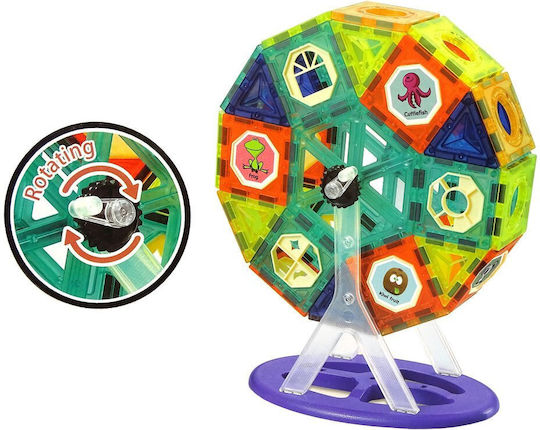 Leantoys Magnetic Blocks 3d Constructions Devil's Mill Carousel 71 Pieces