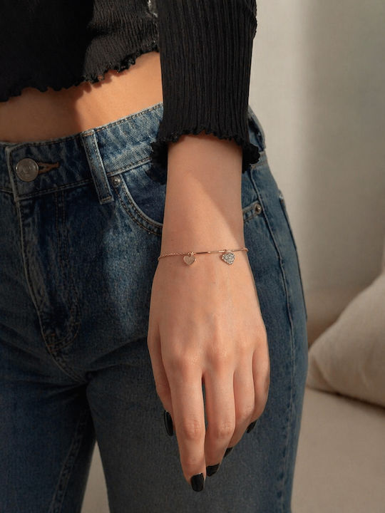Rebecca Women's Bracelet made of Silver Gold Plated with Diamond