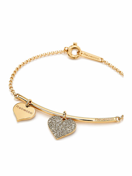 Rebecca Women's Bracelet made of Silver Gold Plated with Diamond