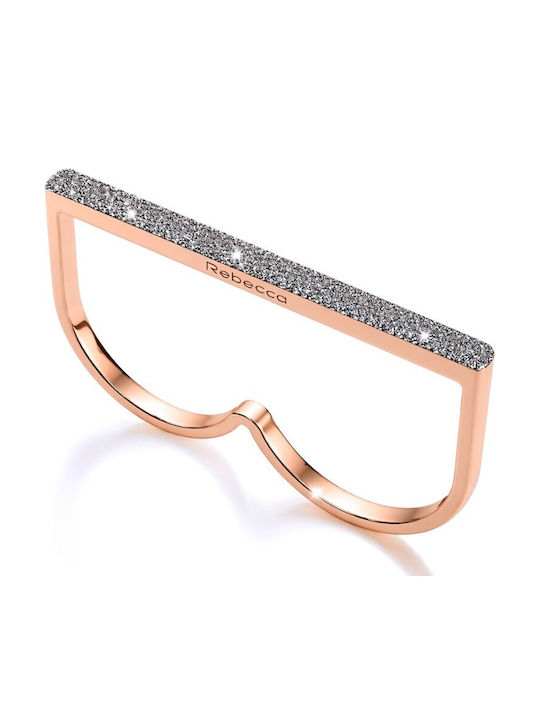 Rebecca Ring with Stones made of Silver Gold Plated