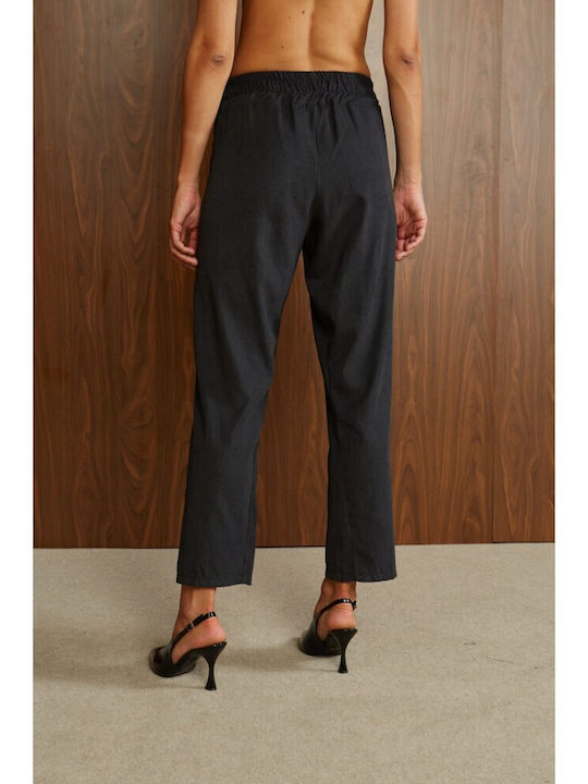 Women's Fabric Trousers Black