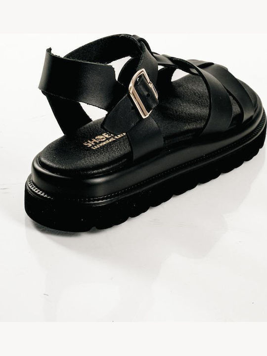 Γυναικεία Σανδάλια Gladiator Flatforms Μαύρα
