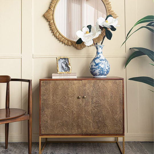 Sideboard Orion aus Massivholz Braun 83.8x40.6x75cm