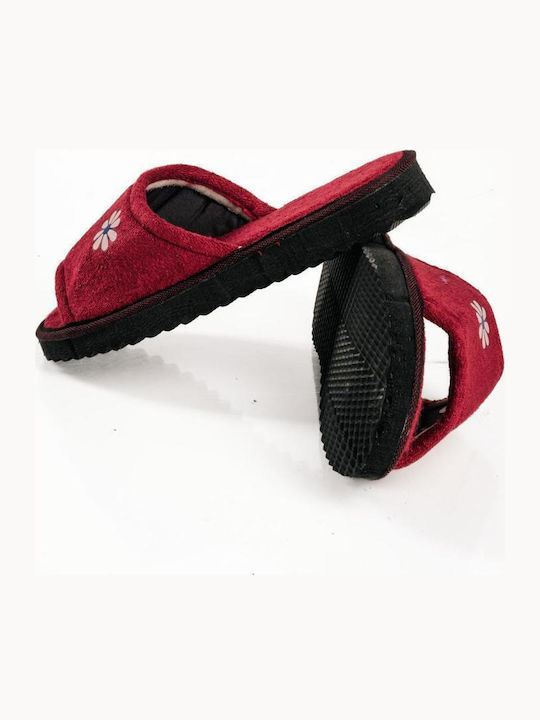 Terry Damen Hausschuhe Burgundisch