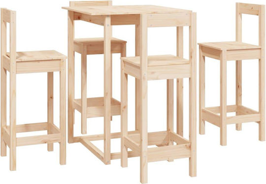 Dining Room 5pcs Natural 80x80cm